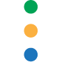 Green, yellow, and blue dots stacked vertically.