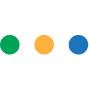 Green, yellow, and blue dots stacked horizontally.